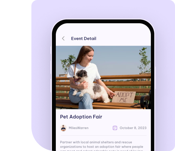 Events Management | Events Management for Pet Care Community | Pawlly Feature